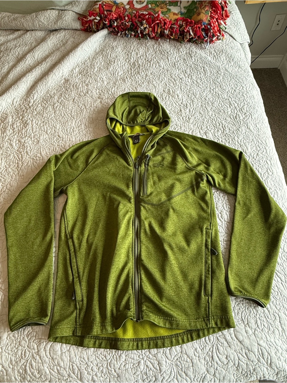 Outdoor Research Medium Men's Moss Green Lightweight Hooded Jacket